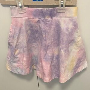 Girls' Pastel Tie-Dye Skirt with attached shorts in Lavender and Pink